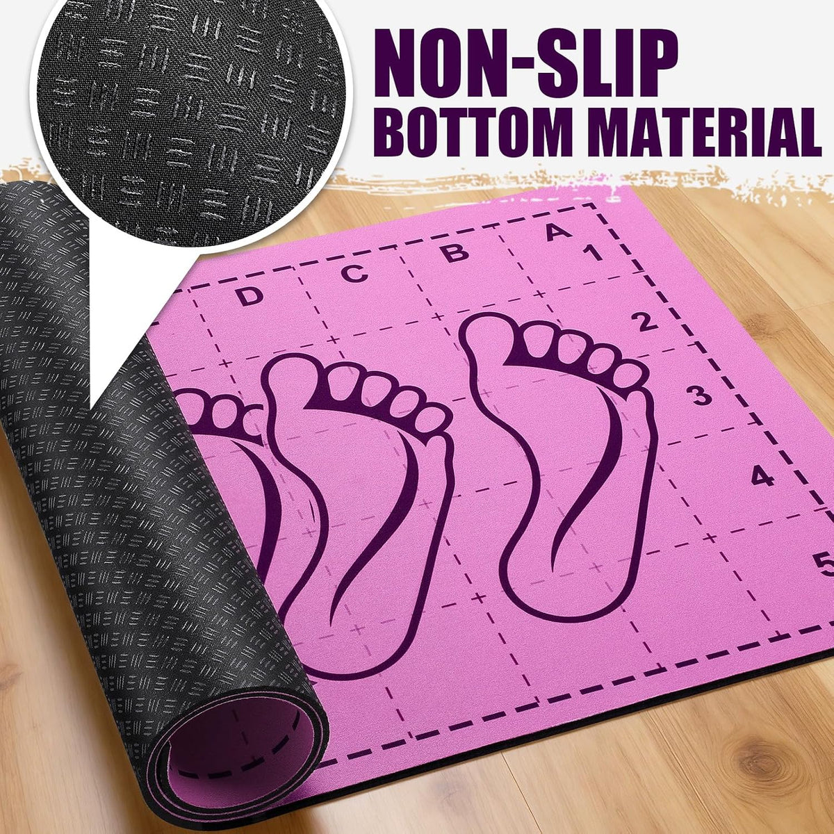 Non-Slip Squat Mat with Foot Position, Pro-Grade Exercise Mat