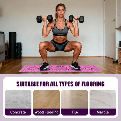 Non-Slip Squat Mat with Foot Position, Pro-Grade Exercise Mat