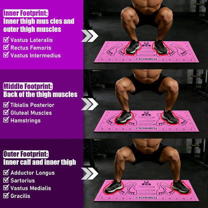 Non-Slip Squat Mat with Foot Position, Pro-Grade Exercise Mat