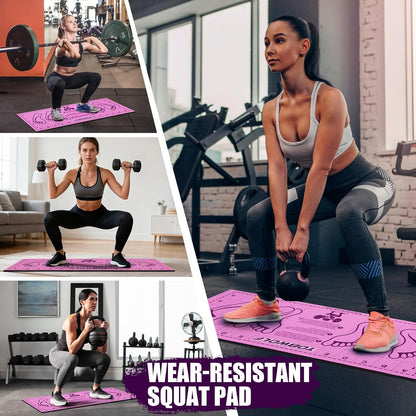 Non-Slip Squat Mat with Foot Position, Pro-Grade Exercise Mat