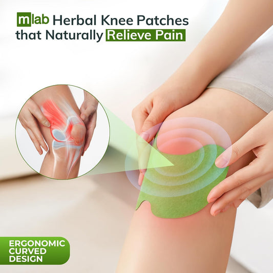 Warming Herbal Knee Pain Patches (12 Count) - 12-Hour Strong Hold