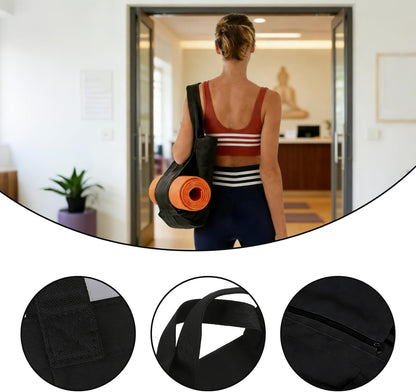 Yoga Mat Bag Carrier, Gym Bag with Yoga Mat Holder for Women Men, Waterproof Wet Pocket & Hook-and-loop Tote Bag for Yoga Gym Quick Access Storage