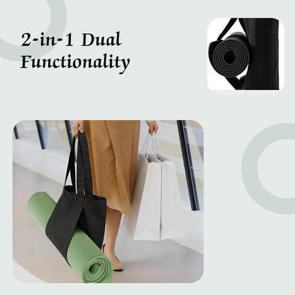 Yoga Mat Bag Carrier, Gym Bag with Yoga Mat Holder for Women Men, Waterproof Wet Pocket & Hook-and-loop Tote Bag for Yoga Gym Quick Access Storage