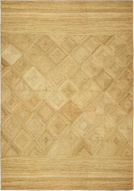 Premium Quality Jute Rug 2x3 Kilim Area Rug Hand Braided Jute Geometric Pattern Beige Hand Woven Boho Flatweave Carpet Indoor Outdoor Rugs for Kitchen Garden Yoga Mat - Colors B