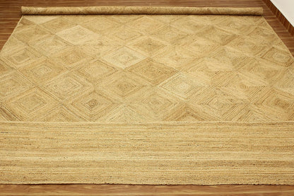 Premium Quality Jute Rug 2x3 Kilim Area Rug Hand Braided Jute Geometric Pattern Beige Hand Woven Boho Flatweave Carpet Indoor Outdoor Rugs for Kitchen Garden Yoga Mat - Colors B