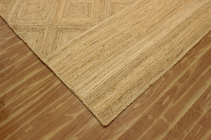 Premium Quality Jute Rug 2x3 Kilim Area Rug Hand Braided Jute Geometric Pattern Beige Hand Woven Boho Flatweave Carpet Indoor Outdoor Rugs for Kitchen Garden Yoga Mat - Colors B