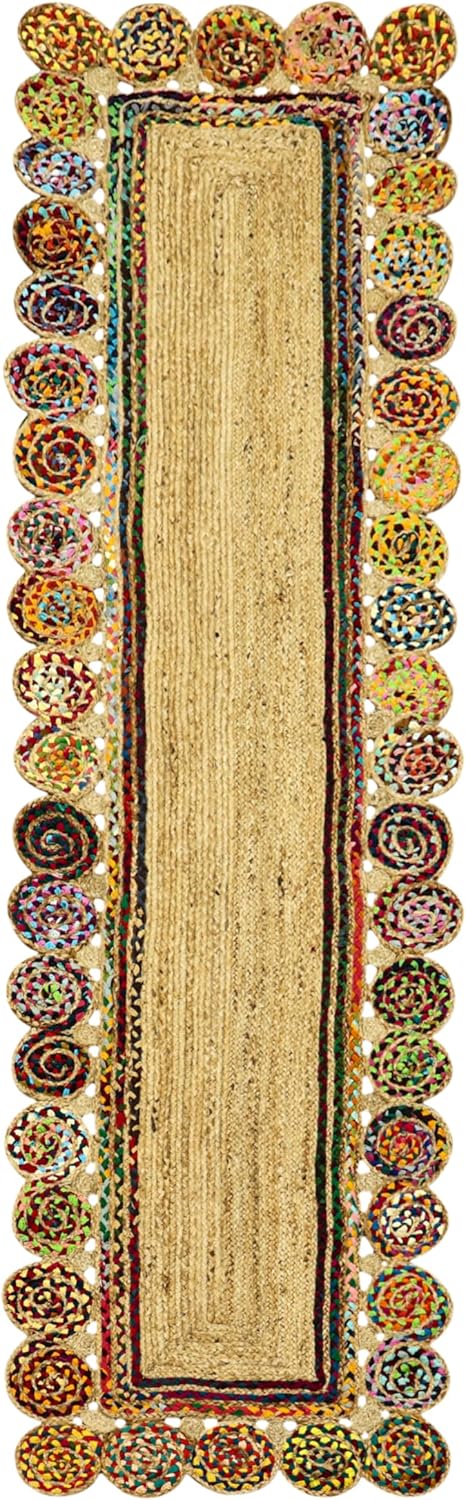 Premium Quality Jute Rug 2x3 Kilim Area Rug Hand Braided Jute Geometric Pattern Beige Hand Woven Boho Flatweave Carpet Indoor Outdoor Rugs for Kitchen Garden Yoga Mat - Colors B