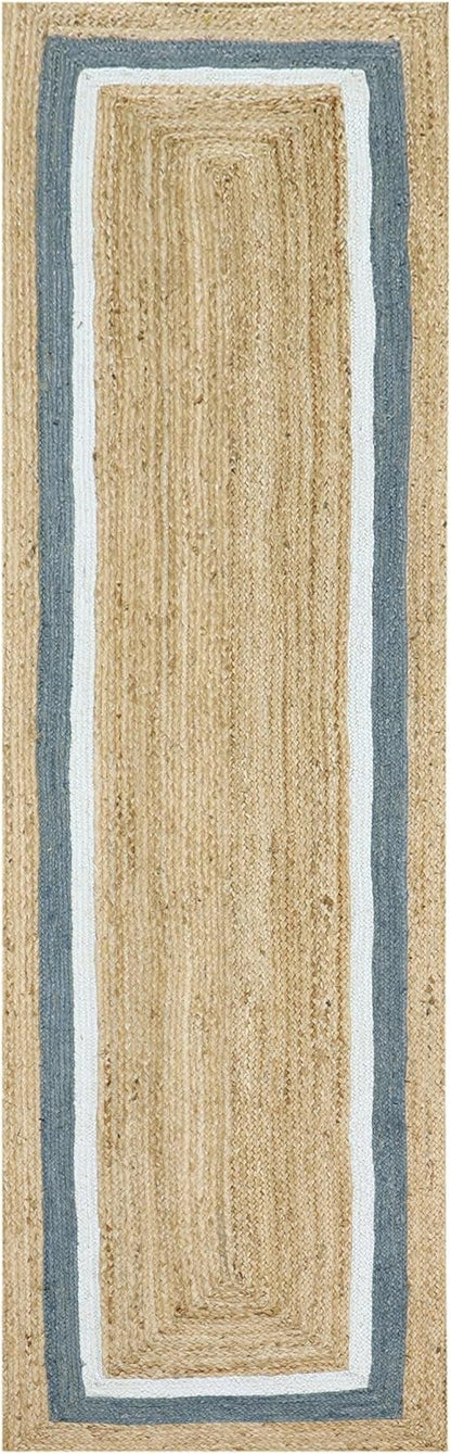 Premium Quality Jute Rug 2x3 Kilim Area Rug Hand Braided Jute Geometric Pattern Beige Hand Woven Boho Flatweave Carpet Indoor Outdoor Rugs for Kitchen Garden Yoga Mat - Colors B