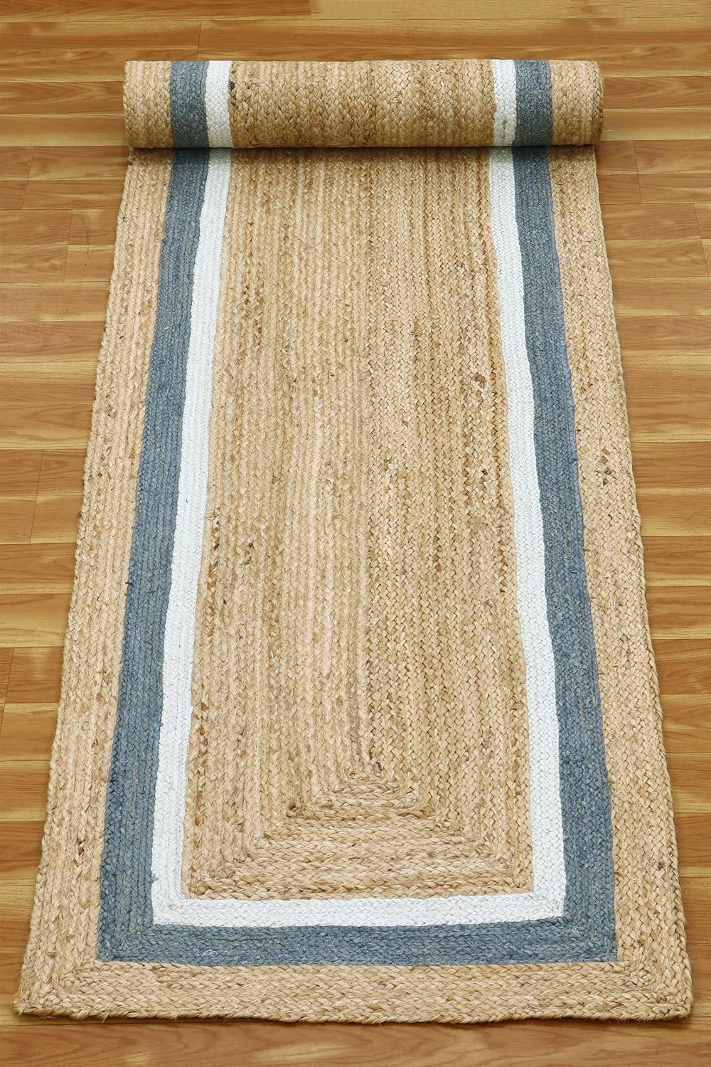 Premium Quality Jute Rug 2x3 Kilim Area Rug Hand Braided Jute Geometric Pattern Beige Hand Woven Boho Flatweave Carpet Indoor Outdoor Rugs for Kitchen Garden Yoga Mat - Colors B
