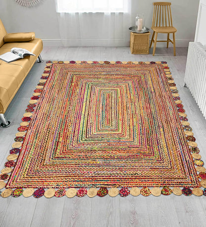 Premium Quality Jute Rug 2x3 Kilim Area Rug Hand Braided Jute Geometric Pattern Beige Hand Woven Boho Flatweave Carpet Indoor Outdoor Rugs for Kitchen Garden Yoga Mat - Colors B