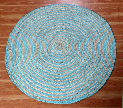 Premium Quality Jute Rug 2x3 Kilim Area Rug Hand Braided Jute Geometric Pattern Beige Hand Woven Boho Flatweave Carpet Indoor Outdoor Rugs for Kitchen Garden Yoga Mat - Colors B