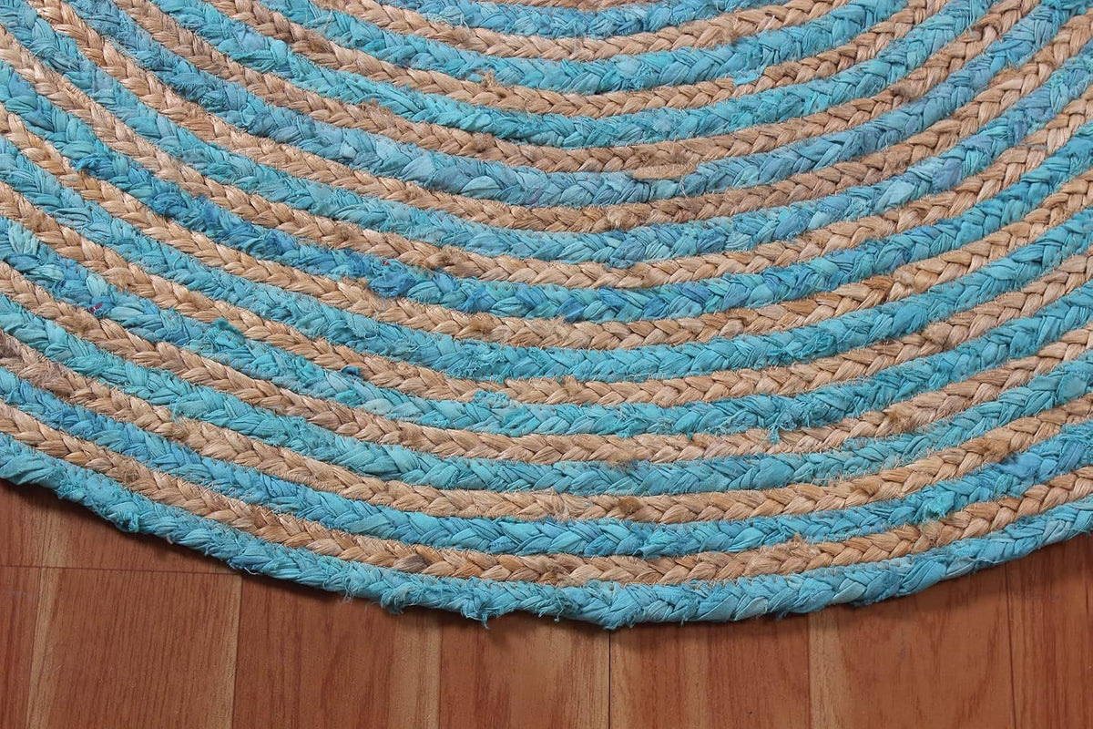 Premium Quality Jute Rug 2x3 Kilim Area Rug Hand Braided Jute Geometric Pattern Beige Hand Woven Boho Flatweave Carpet Indoor Outdoor Rugs for Kitchen Garden Yoga Mat - Colors B