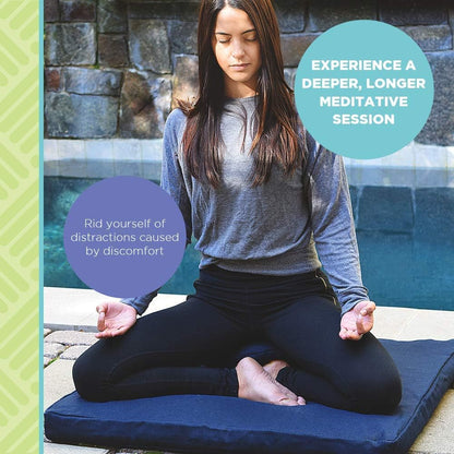 Zabuton Meditation Cushion, Cotton Filled Pillow - Black