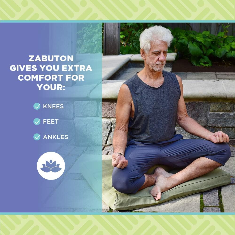 Zabuton Meditation Cushion, Cotton Filled Pillow - Black