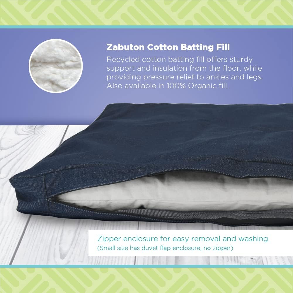 Zabuton Meditation Cushion, Cotton Filled Pillow - Black