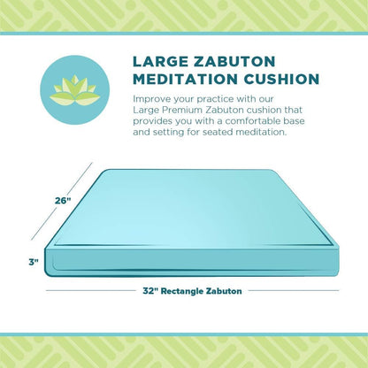 Zabuton Meditation Cushion, Cotton Filled Pillow - Black