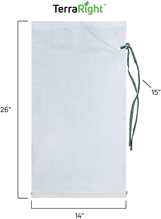 Sandbags - Extra Durable Empty White Woven Polypropylene Sand Bags w/Ties, Max. UV Protection, 14" x 26" (20 Count)