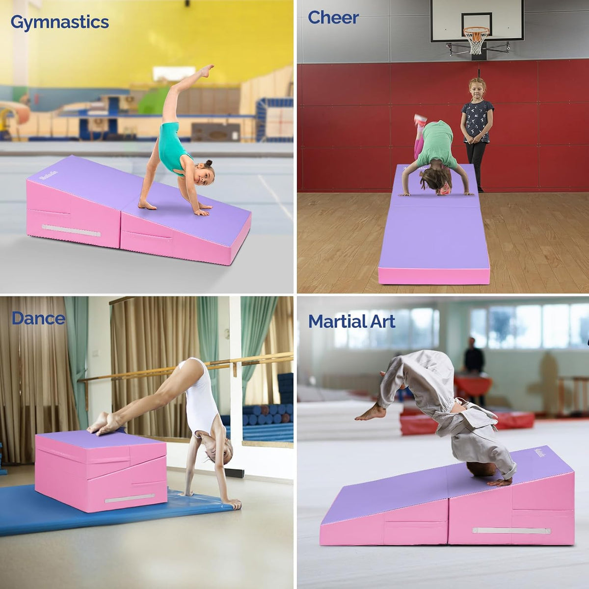 48"x24"x14" Tumbling Mat - Folding Gymnastics Cheese Wedge Mat for Kids, Girls Home Training