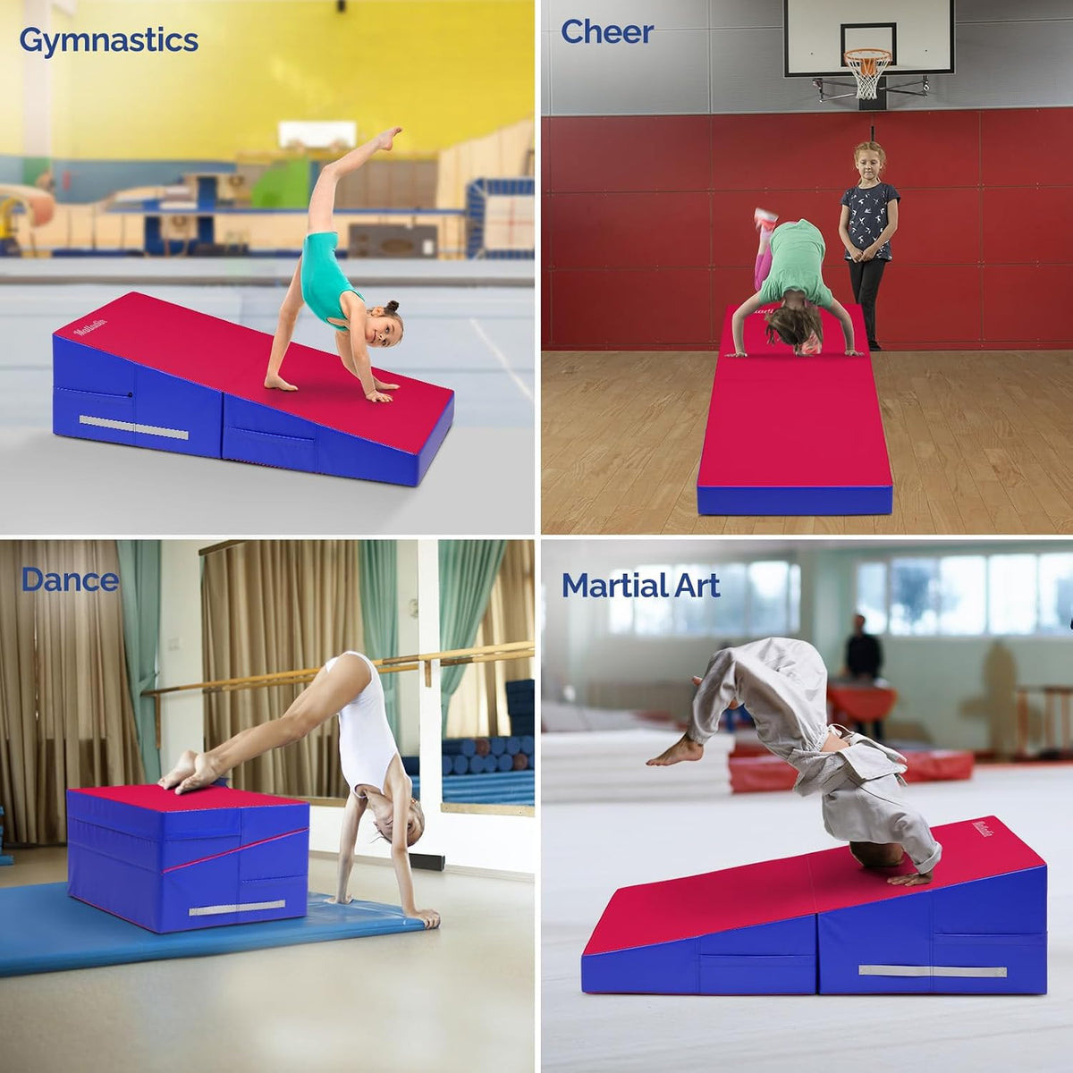 48"x24"x14" Tumbling Mat - Folding Gymnastics Cheese Wedge Mat for Kids, Girls Home Training