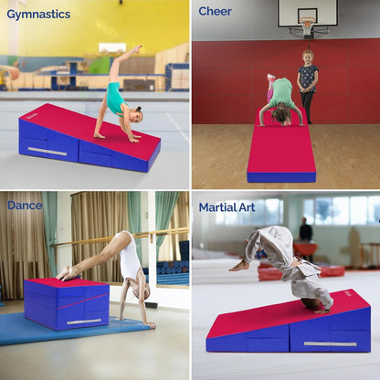 48"x24"x14" Tumbling Mat - Folding Gymnastics Cheese Wedge Mat for Kids, Girls Home Training
