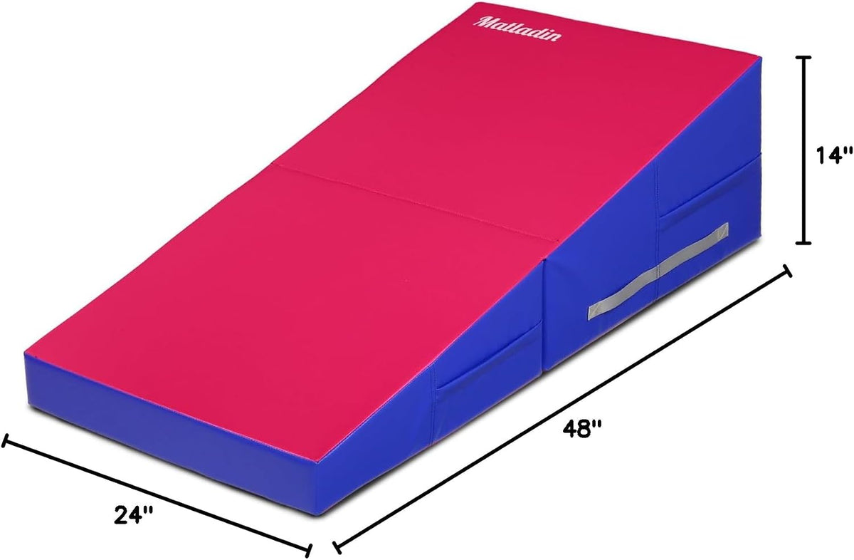 48"x24"x14" Tumbling Mat - Folding Gymnastics Cheese Wedge Mat for Kids, Girls Home Training