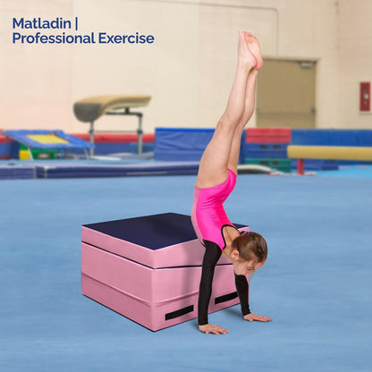 48"x24"x14" Tumbling Mat - Folding Gymnastics Cheese Wedge Mat for Kids, Girls Home Training