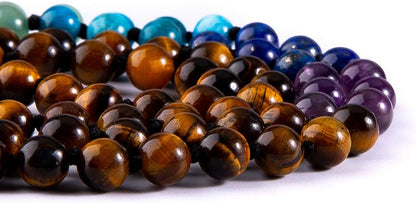 108 Mala Beads Necklace Life Tree 7 Chakra Wrap Bracelet Real Healing Gemstone Yoga Meditation Hand Knotted Mala Prayer Bead Necklace
