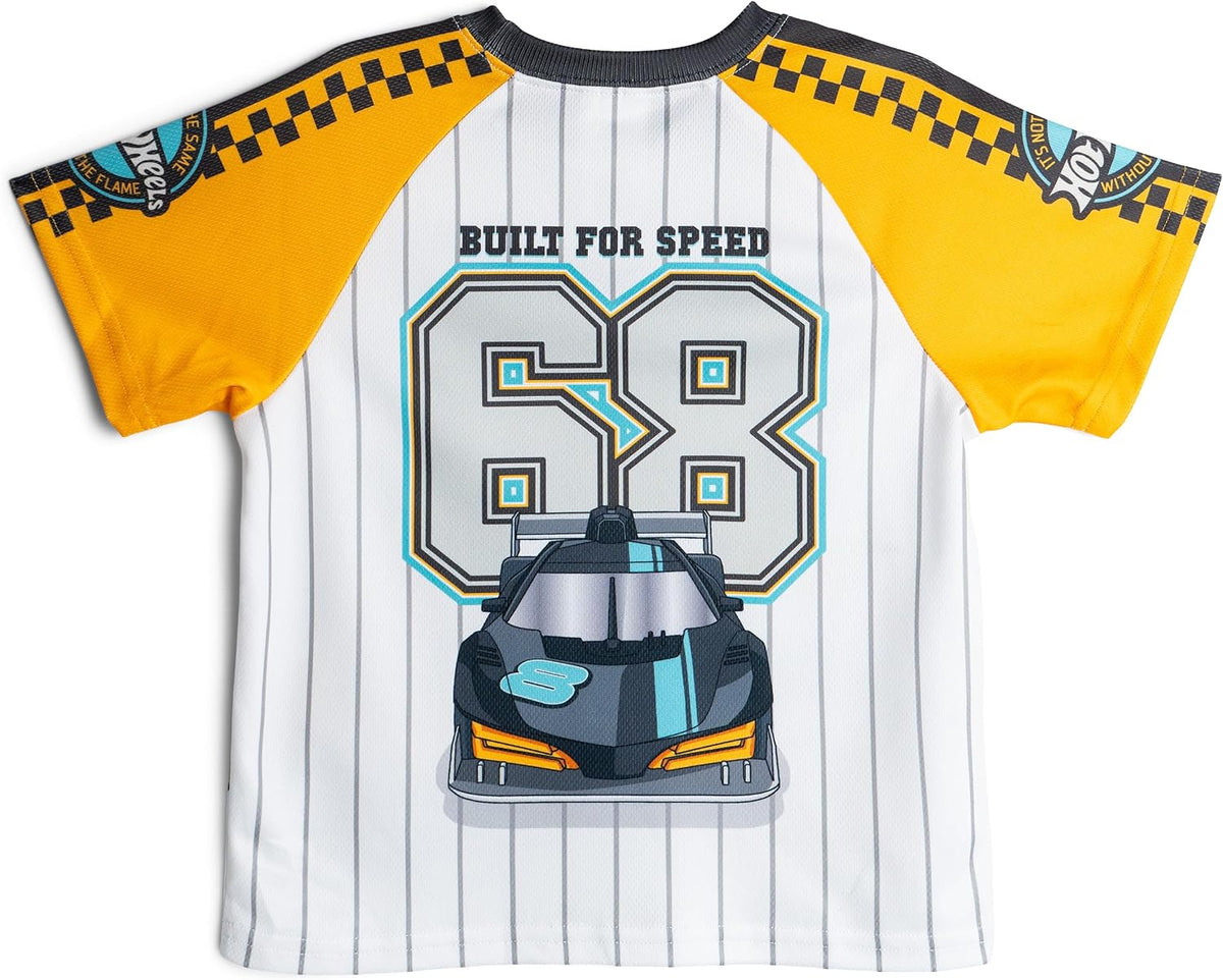 Athletic Mesh Baseball Jersey T-Shirt and Shorts Outfit Set Toddler to Big Kid Sizes (2T - 10-12)