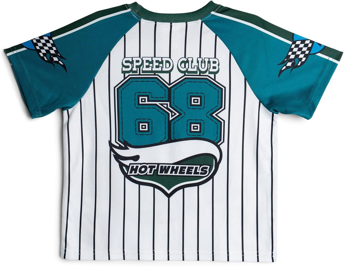 Athletic Mesh Baseball Jersey T-Shirt and Shorts Outfit Set Toddler to Big Kid Sizes (2T - 10-12)