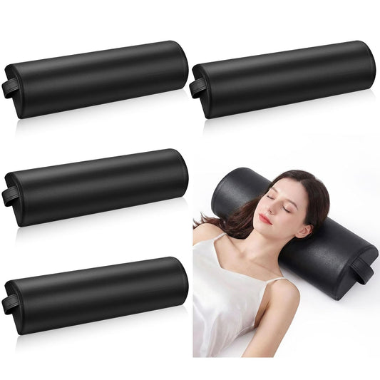 Half Round Massage Table Bolster Pillow Pad with Strap Handle, Semi-Round Bolster Pillow, 6"W x 3"H x 21"L Bolsters Support Pad for Massage Yoga Spa Neck Under Knee Ankles Pain Relief(4 Pcs)