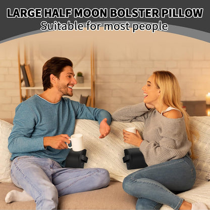 Half Round Massage Table Bolster Pillow Pad with Strap Handle, Semi-Round Bolster Pillow, 6"W x 3"H x 21"L Bolsters Support Pad for Massage Yoga Spa Neck Under Knee Ankles Pain Relief(4 Pcs)