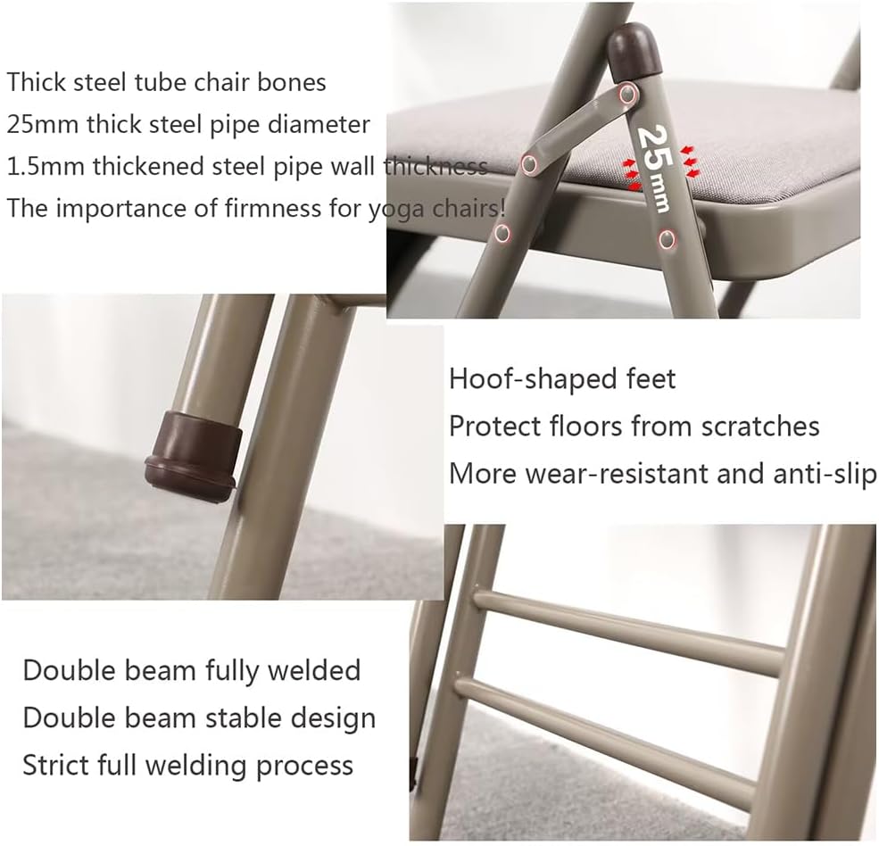 Portable Folding Yoga Chair Yoga Auxiliary Chair Backless Yoga Chair with Non-Slip Feet Covers Flexibility and Strength Training Tool,Brown