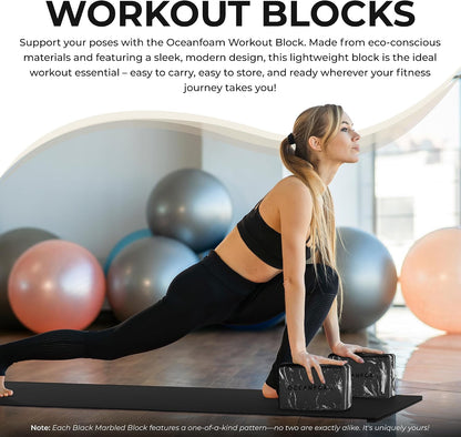 High-Density Foam Yoga Block for Exercise, Pilates & More (Black)