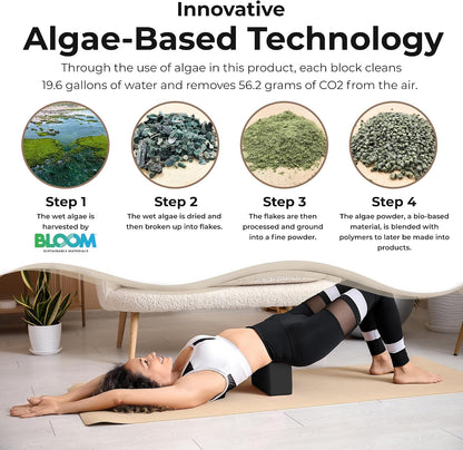 High-Density Foam Yoga Block for Exercise, Pilates & More (Black)