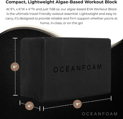 High-Density Foam Yoga Block for Exercise, Pilates & More (Black)