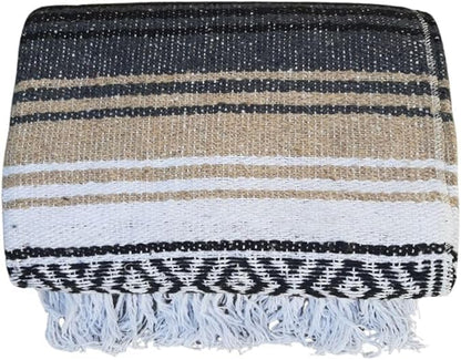 Open Road Goods Bulk Falsa Blankets - Handwoven Authentic Mexican Falsa - Great for Weddings, Yoga, Beach, Picnics, or Mexican Throw! (Tan, 7 Pack)