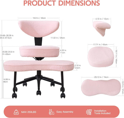 Cross Legged Chair – Ergonomic Swivel Seat with Lumbar Support & Wheels