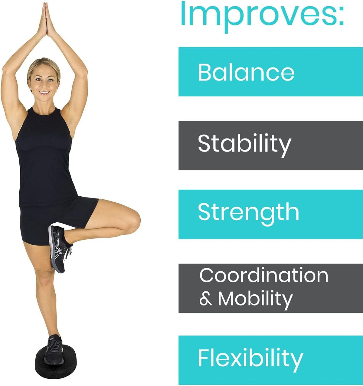 Oval Balance Pad - Wobble Cushion For Physical Therapy And Rehabilitation Equipment - Soft Stability Trainer Foam For Workouts, Yoga, Core Strength And Pilates - Device For Women, Men And Kids