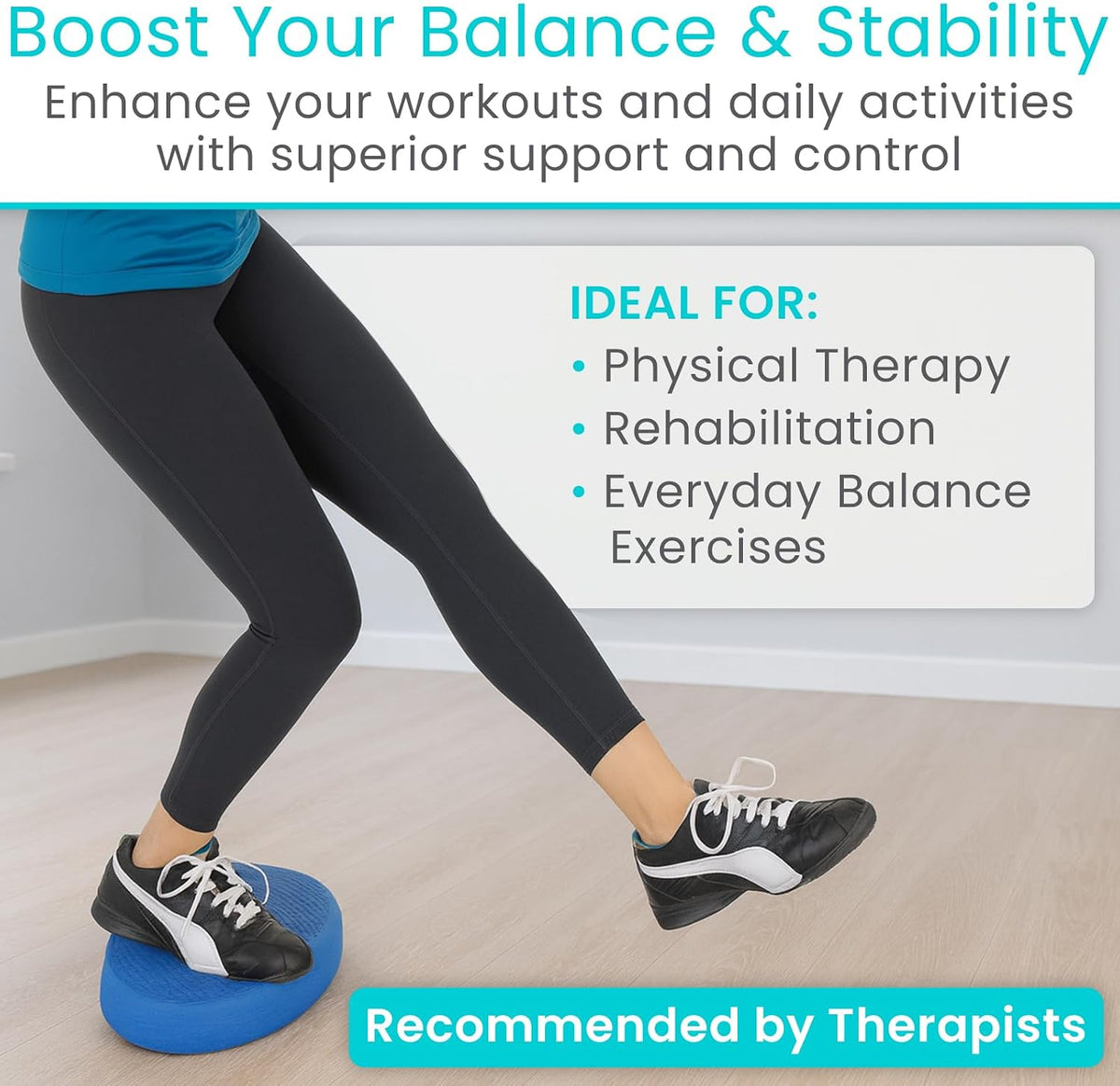 Oval Balance Pad - Wobble Cushion For Physical Therapy And Rehabilitation Equipment - Soft Stability Trainer Foam For Workouts, Yoga, Core Strength And Pilates - Device For Women, Men And Kids