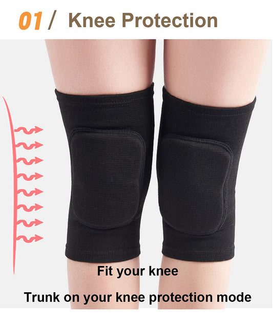 Dance, Wrestling, Basketball, Volleyball Knee Pads for Women, Knee Protector Soft Knee Pads for Work (Black, L)