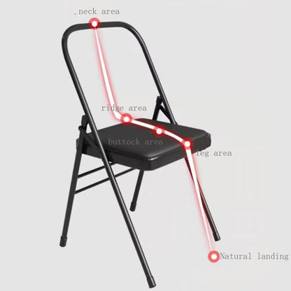 Pilates Yoga Chair,Premium Backless Metal Yoga Chair,Iyengar Auxiliary Chair Suitable for A Variety of Yoga Practices,Black