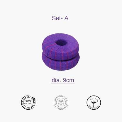 Yoga Chumbal Set Of 10pcs, Pune Chumbals set, Iyengar Yoga, Yoga donuts, Yoga props