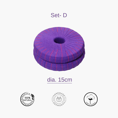 Yoga Chumbal Set Of 10pcs, Pune Chumbals set, Iyengar Yoga, Yoga donuts, Yoga props