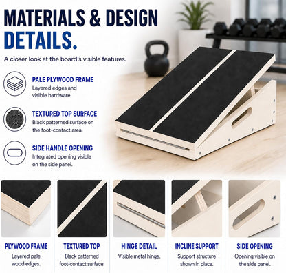 Wooden Slant Board for Calf Stretching, Calf Stretch Board