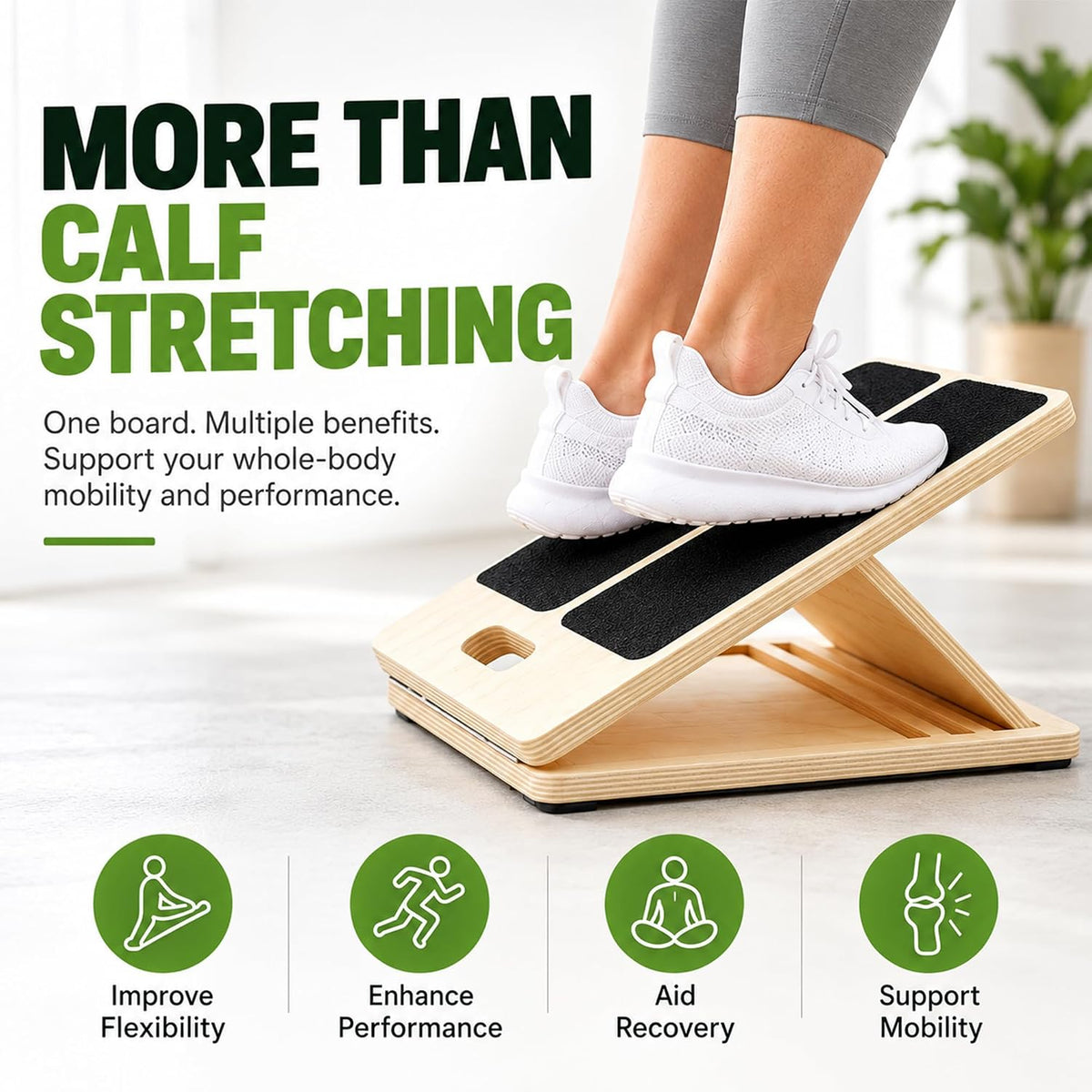Wooden Slant Board for Calf Stretching, Calf Stretch Board