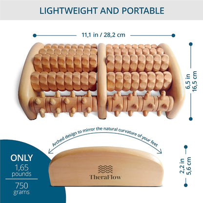 Wooden Foot Massager for Neuropathy, Heel Pain and Targeted Plantar Fasciitis Relief | Deep Tissue and Feet Massage for Relaxation | Reflexology Tool for Planters Facetious Relief