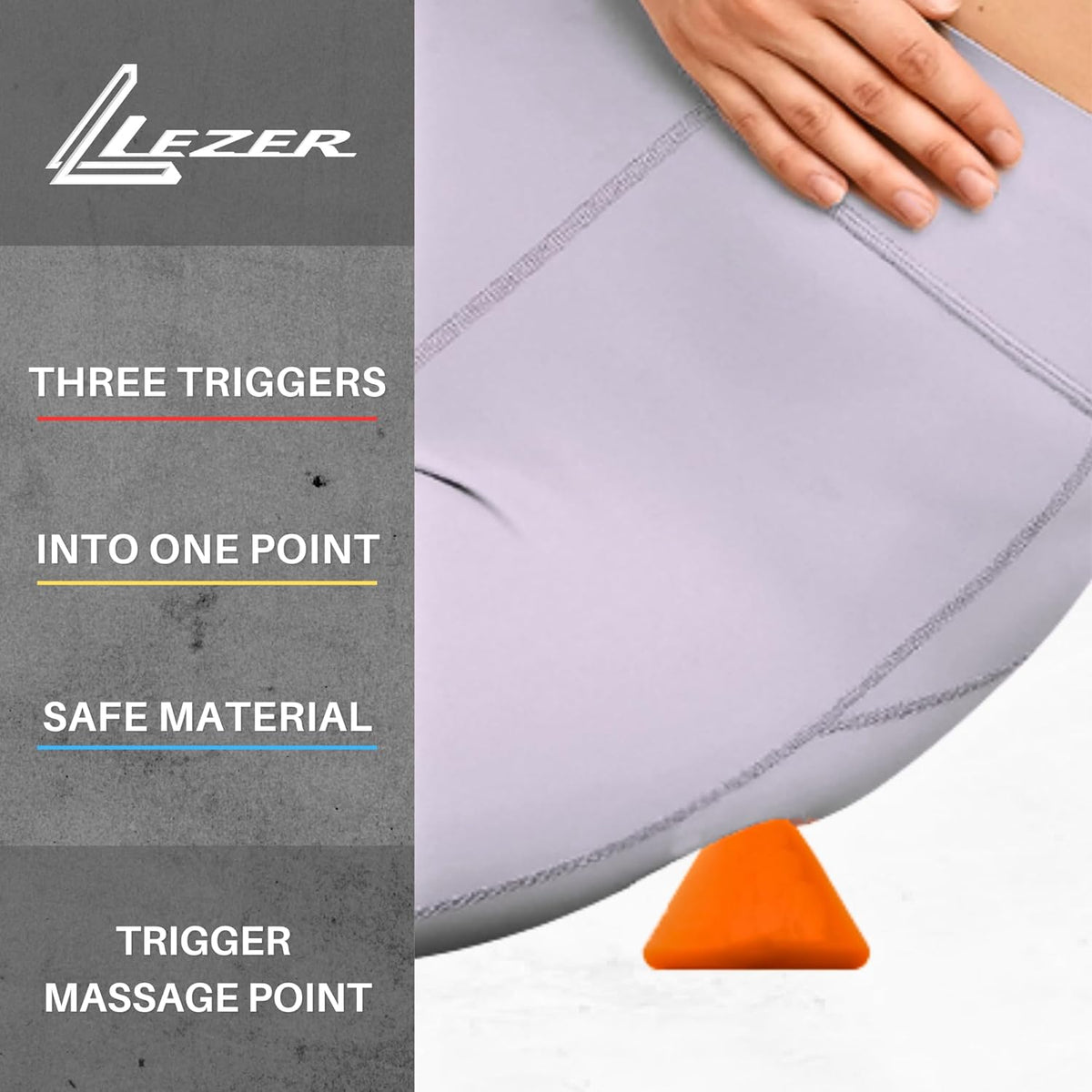 Trigger Massage Point, 3-Angle Deep Tissue Massager, Muscle Release, Blue