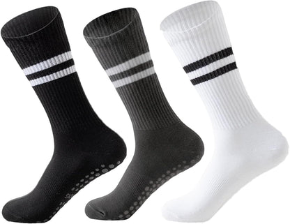 Pilates Socks With Grips for Women:Cute Non Slip Crew Gripper Yoga Sock-Grippy Sticky for Hospital/Dance Barre/Workout