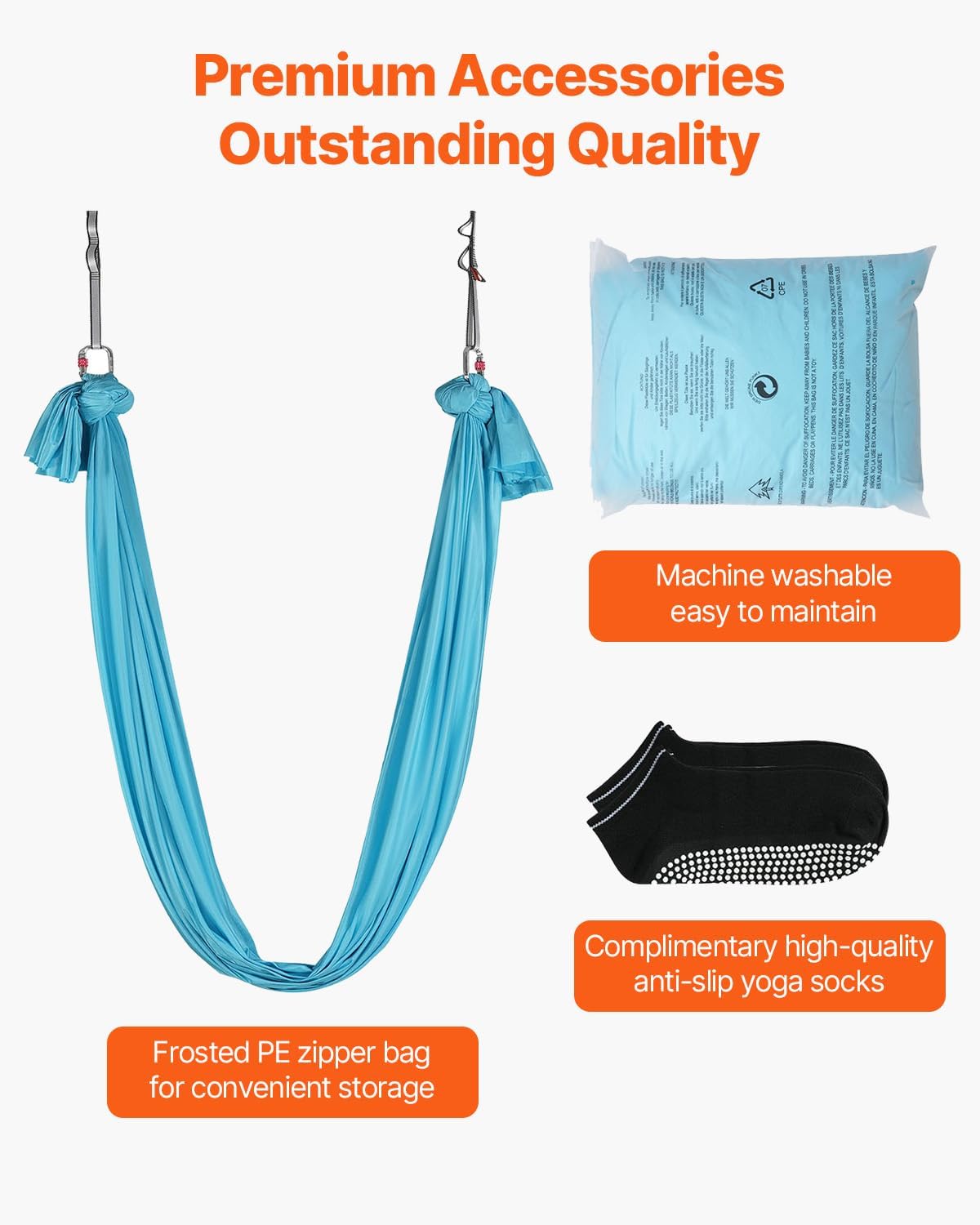 Aerial Silk & Yoga Swing, Aerial Yoga Hammock Kit with 100gsm Nylon Fabric, Full Rigging Hardware & Easy Set-up Guide, Antigravity Flying for All Levels Fitness Bodybuilding