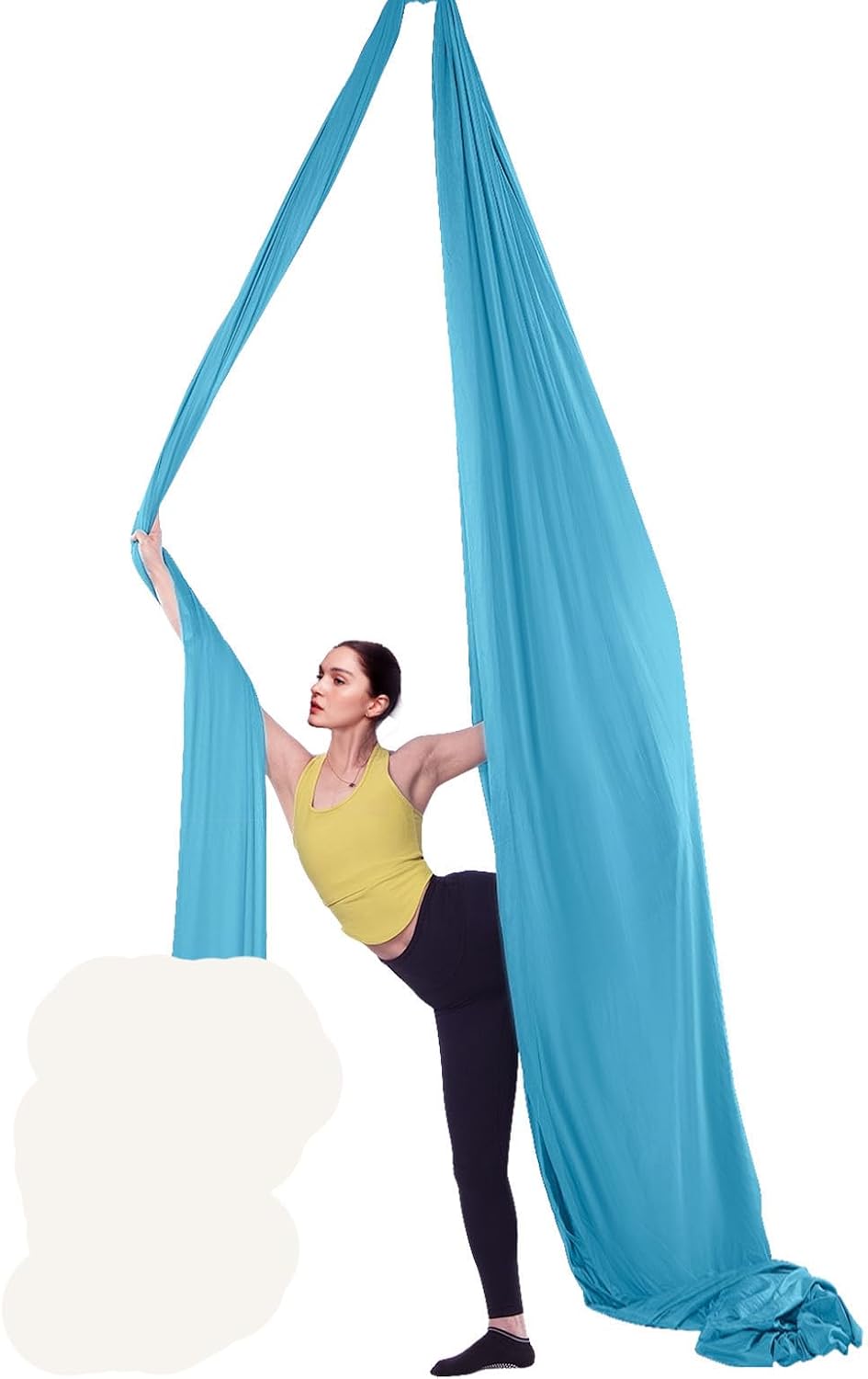 Aerial Silk & Yoga Swing, Aerial Yoga Hammock Kit with 100gsm Nylon Fabric, Full Rigging Hardware & Easy Set-up Guide, Antigravity Flying for All Levels Fitness Bodybuilding